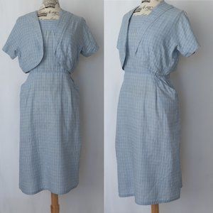 1950s Light Blue Dress with Matching Bolero